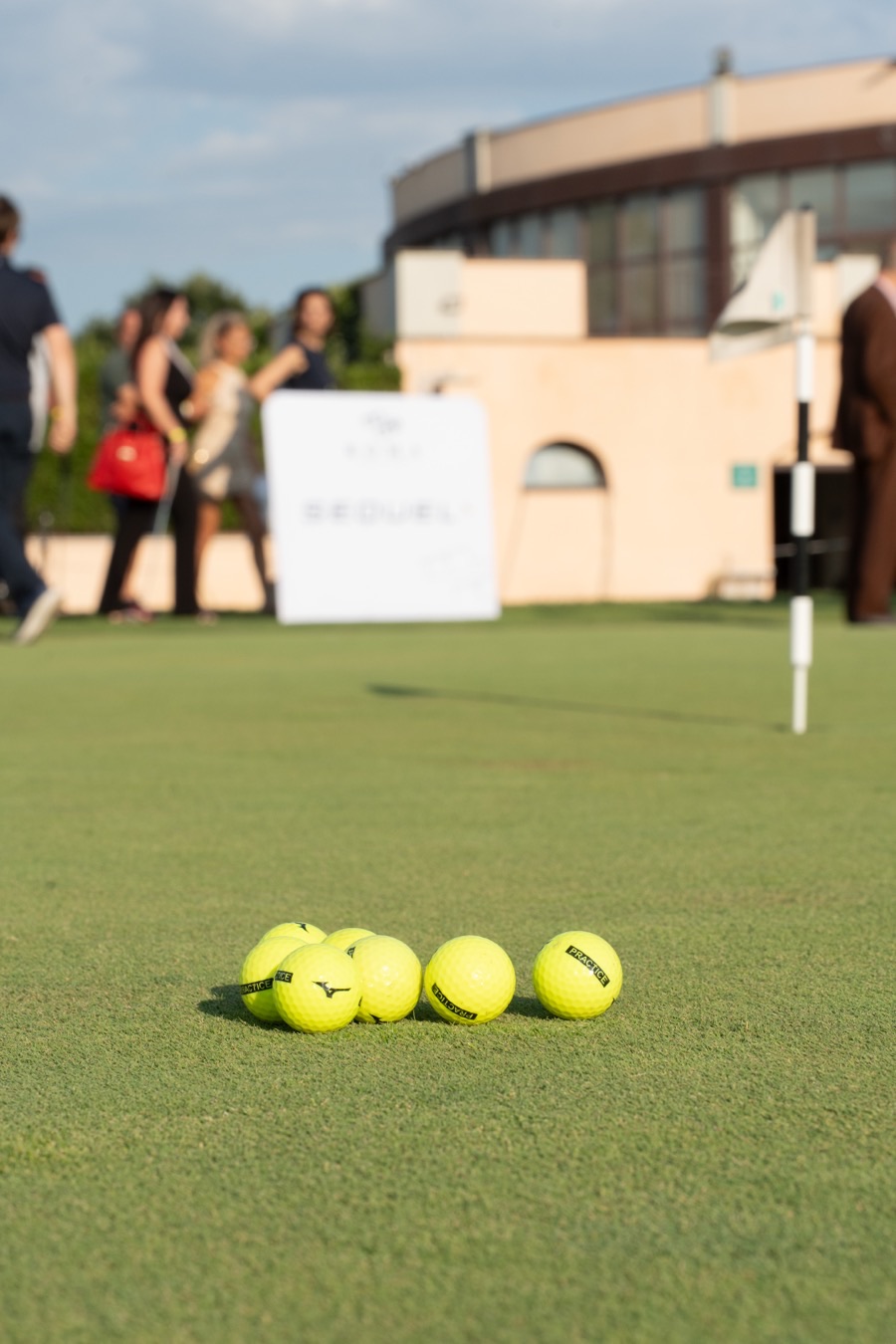 The putting green sponsored by Sequel